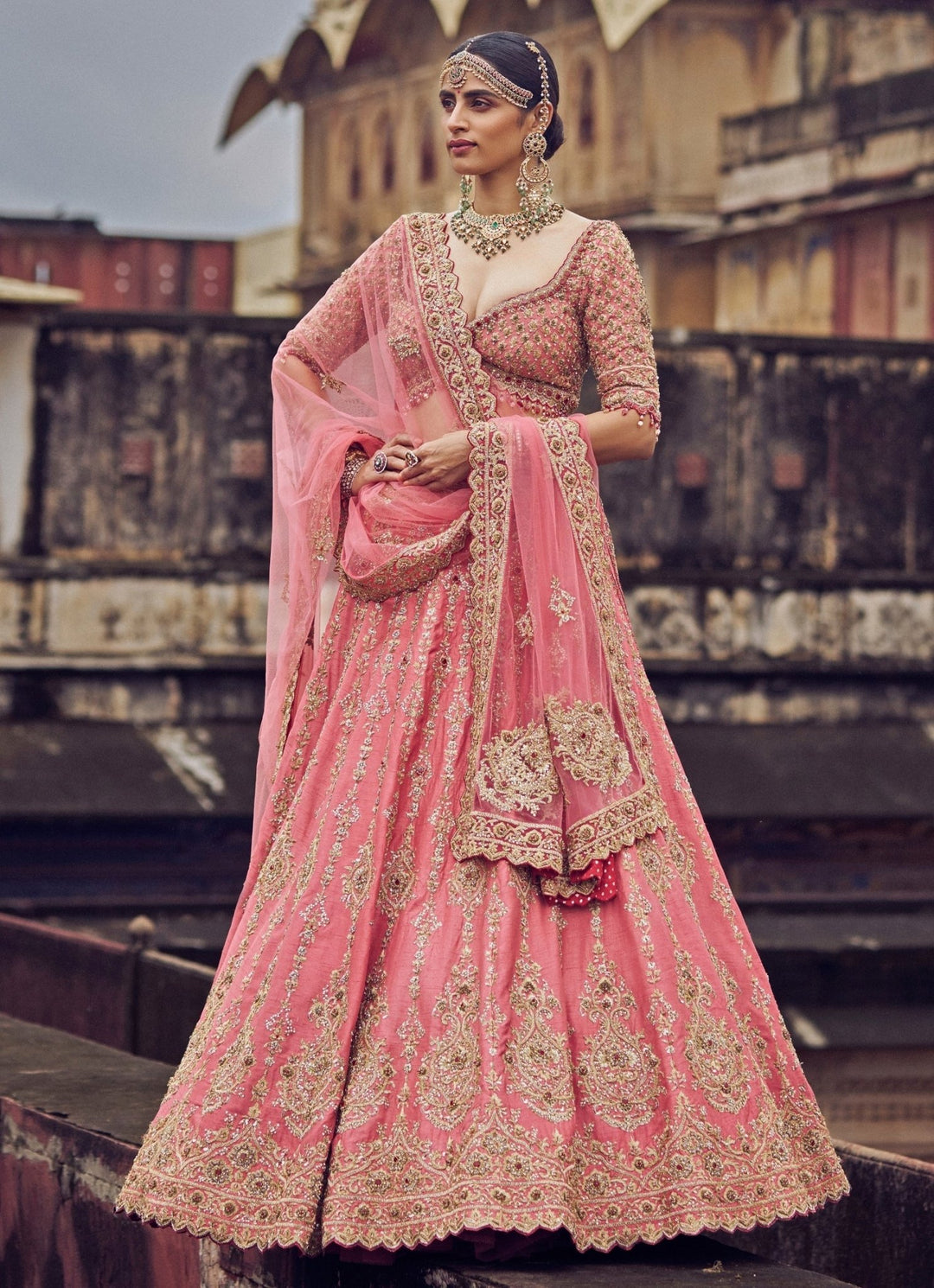 Rose Pink Silk Embroidered Lehenga Nitika Gujral - Fabilicious Fashion