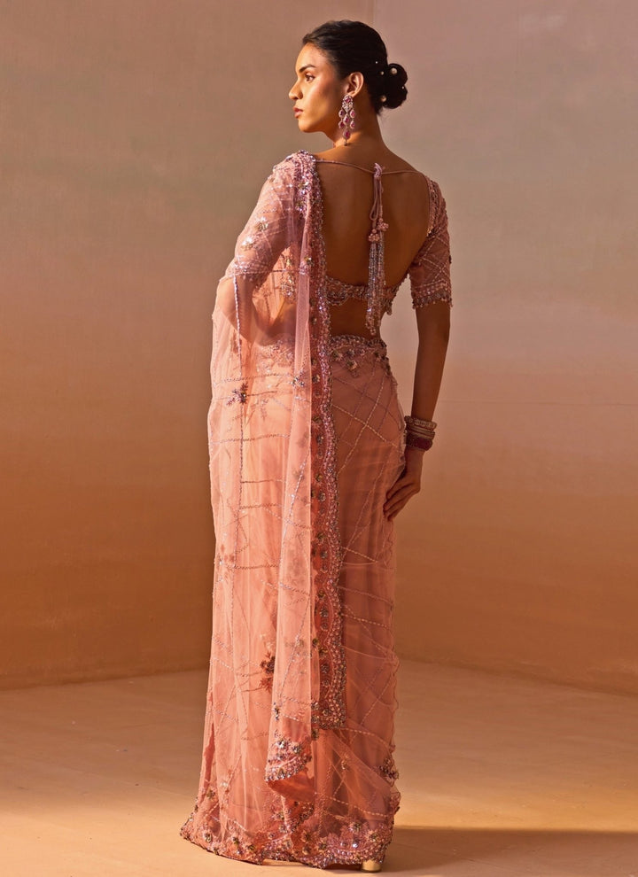 Nitika Gujral Rose Pink Soft Net SareeFabilicious Fashion