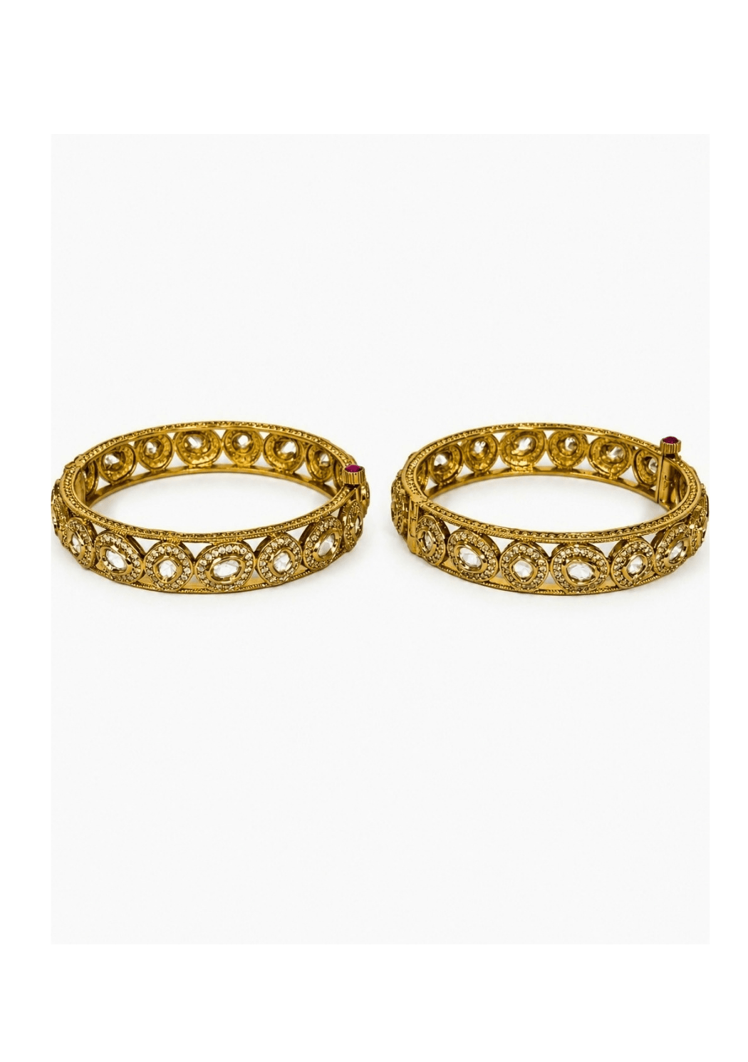Vivinia By Vidhi Mehra Round Motif Moissanite Polki BanglesFabilicious Fashion