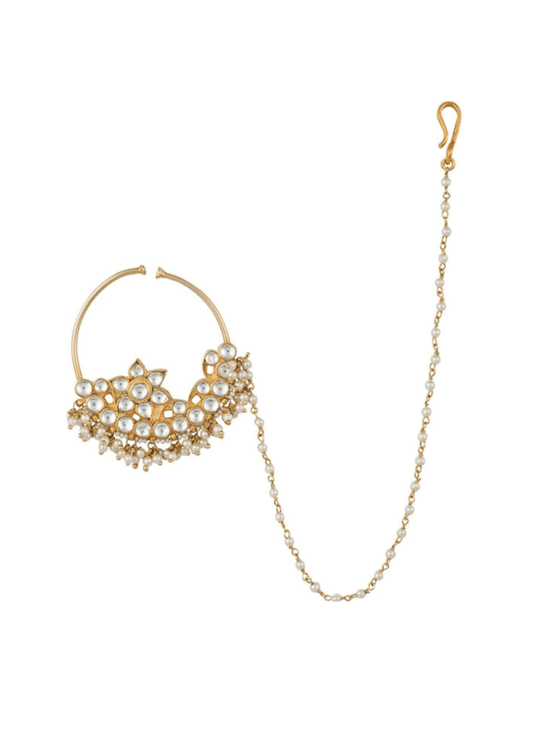 Round Stone Nath Kalyani Indian Jewelry - Fabilicious Fashion