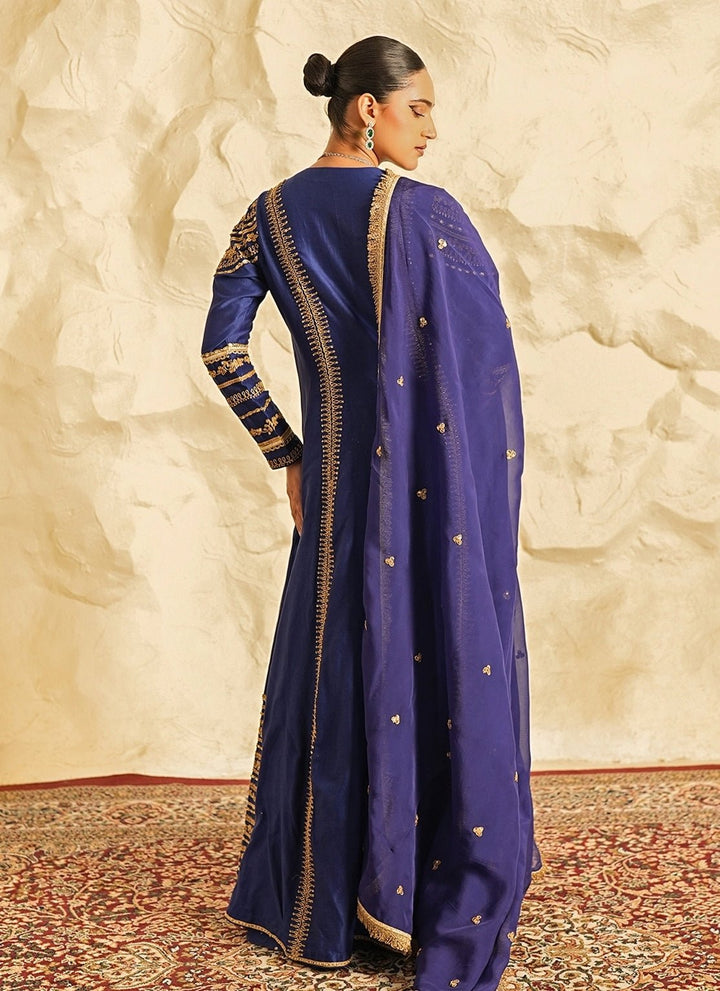 Nidhika Shekhar Royal Blue Chanderi Kurta Lehenga SetFabilicious Fashion