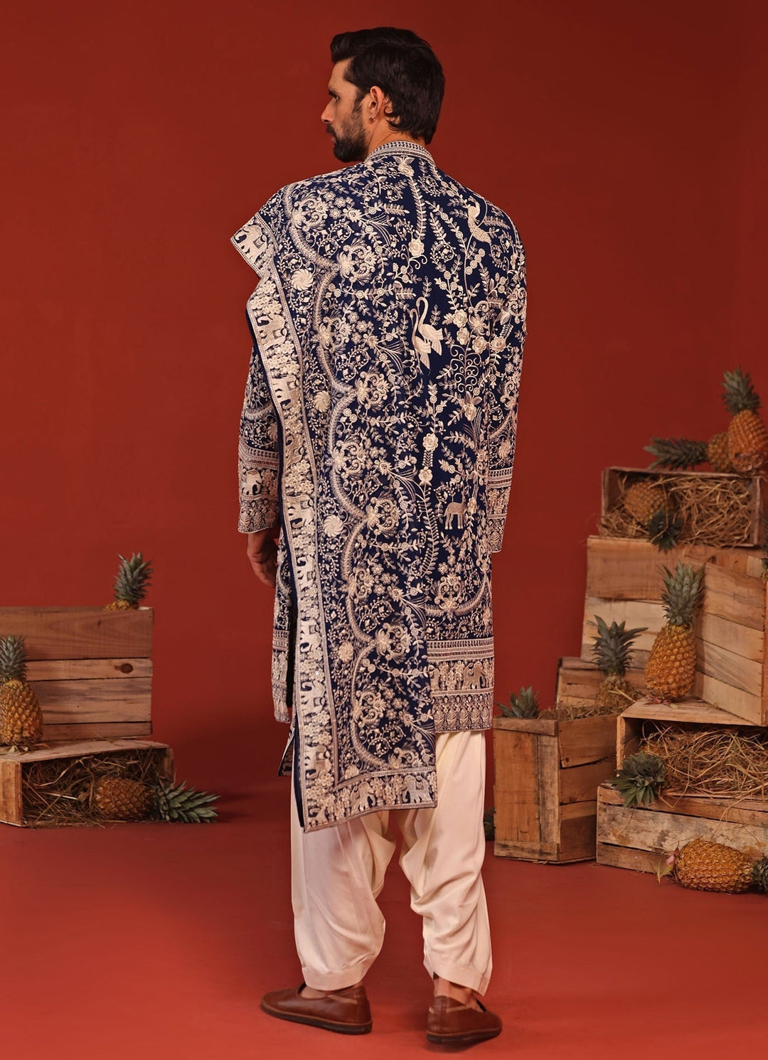 Royal Blue Embroidered Kurta Patiala Pant Set Kalpraag - Fabilicious Fashion