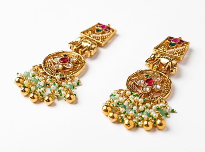 Royal Gold Plated Multicolour Beaded Necklace Set Vivinia by Vidhi Mehra - Fabilicious Fashion