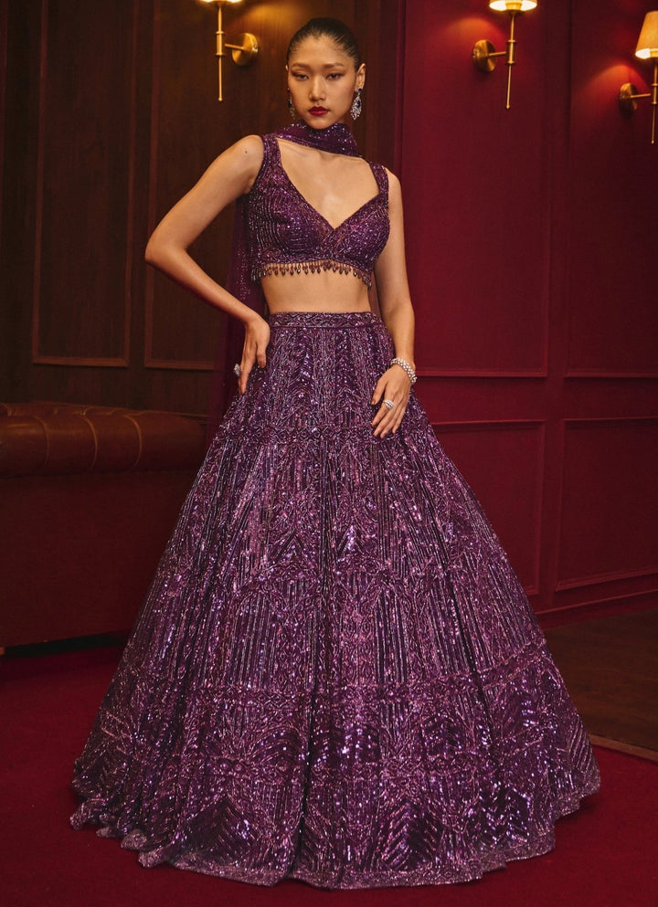 Angad Singh Royal Purple Soft Net LehengaFabilicious Fashion