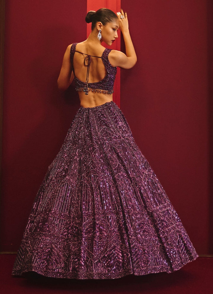 Angad Singh Royal Purple Soft Net LehengaFabilicious Fashion