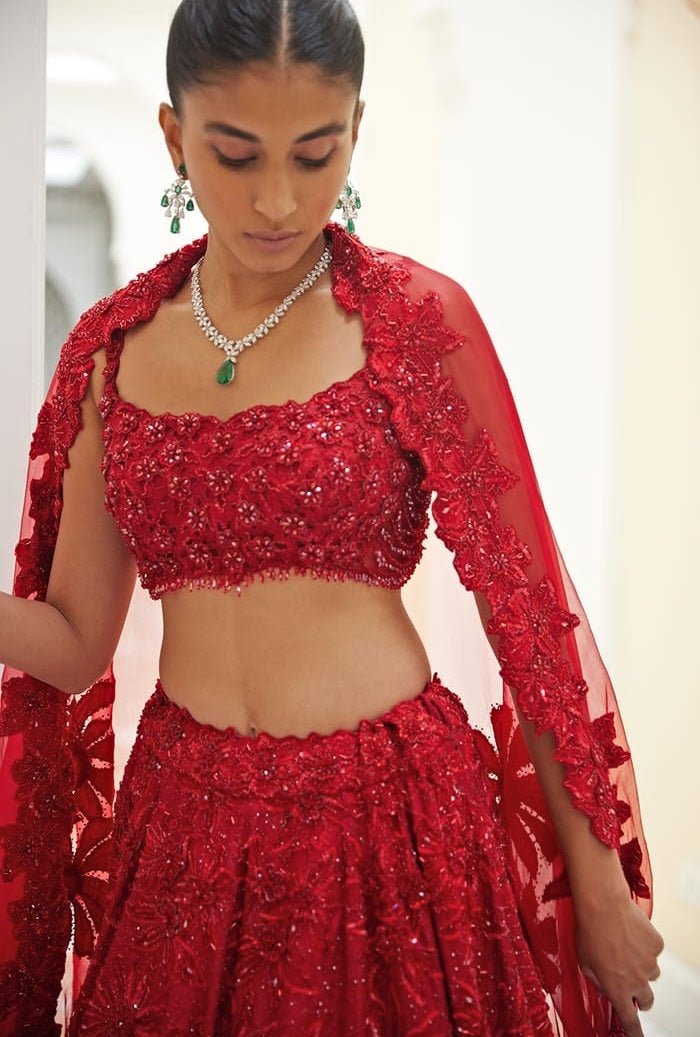 Royal Red Bridal Lehenga Set Nitika Gujral - Fabilicious Fashion