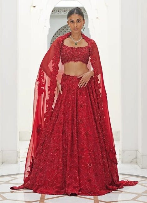 Royal Red Bridal Lehenga Set Nitika Gujral - Fabilicious Fashion