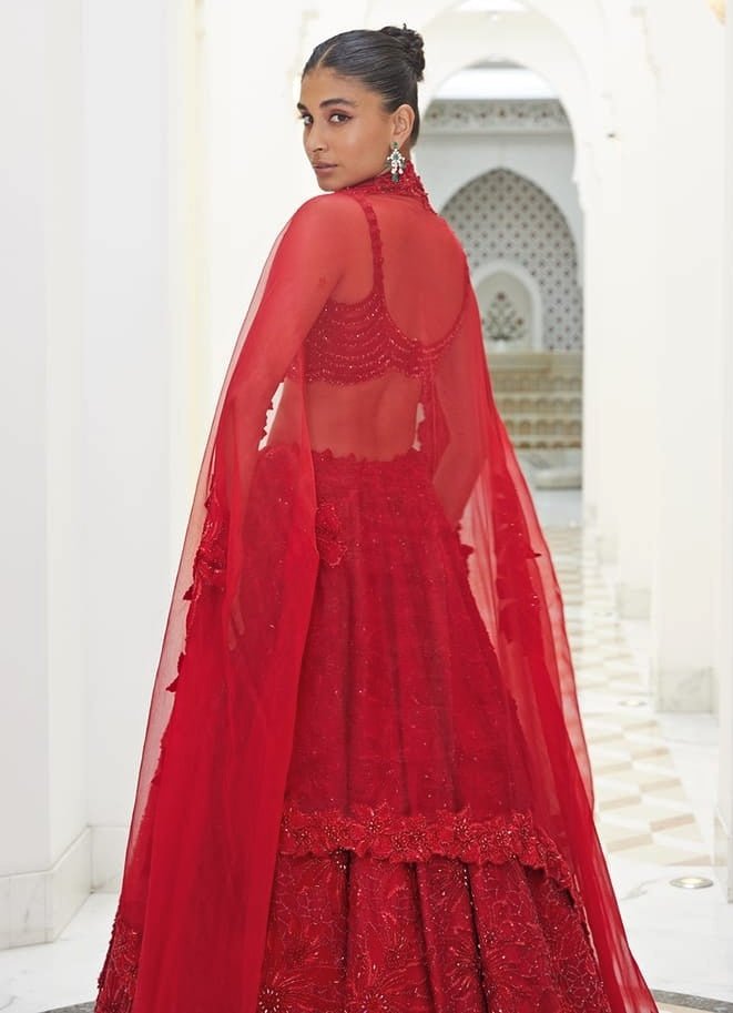 Royal Red Bridal Lehenga Set Nitika Gujral - Fabilicious Fashion
