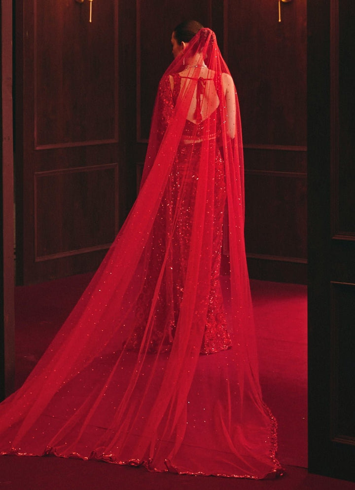 Angad Singh Royal Red Embroidered Soft Net SareeFabilicious Fashion