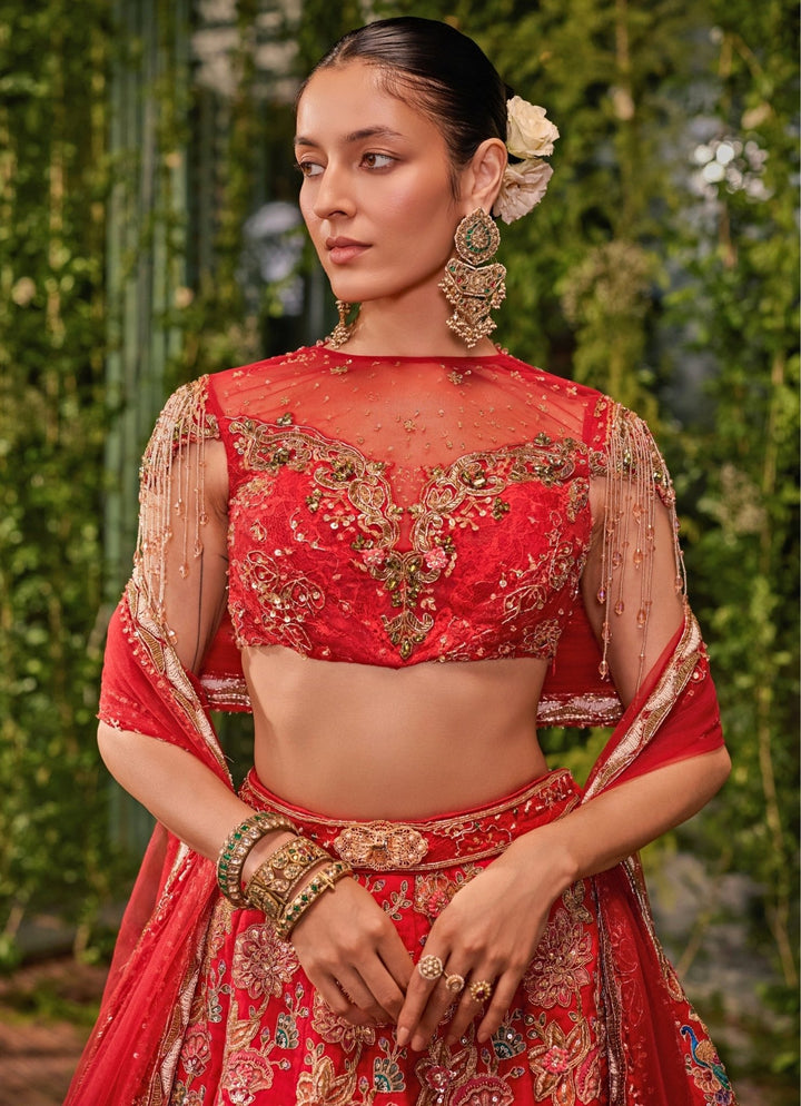Jigar and Nikita Royal Red Silk Bridal Lehenga SetFabilicious Fashion