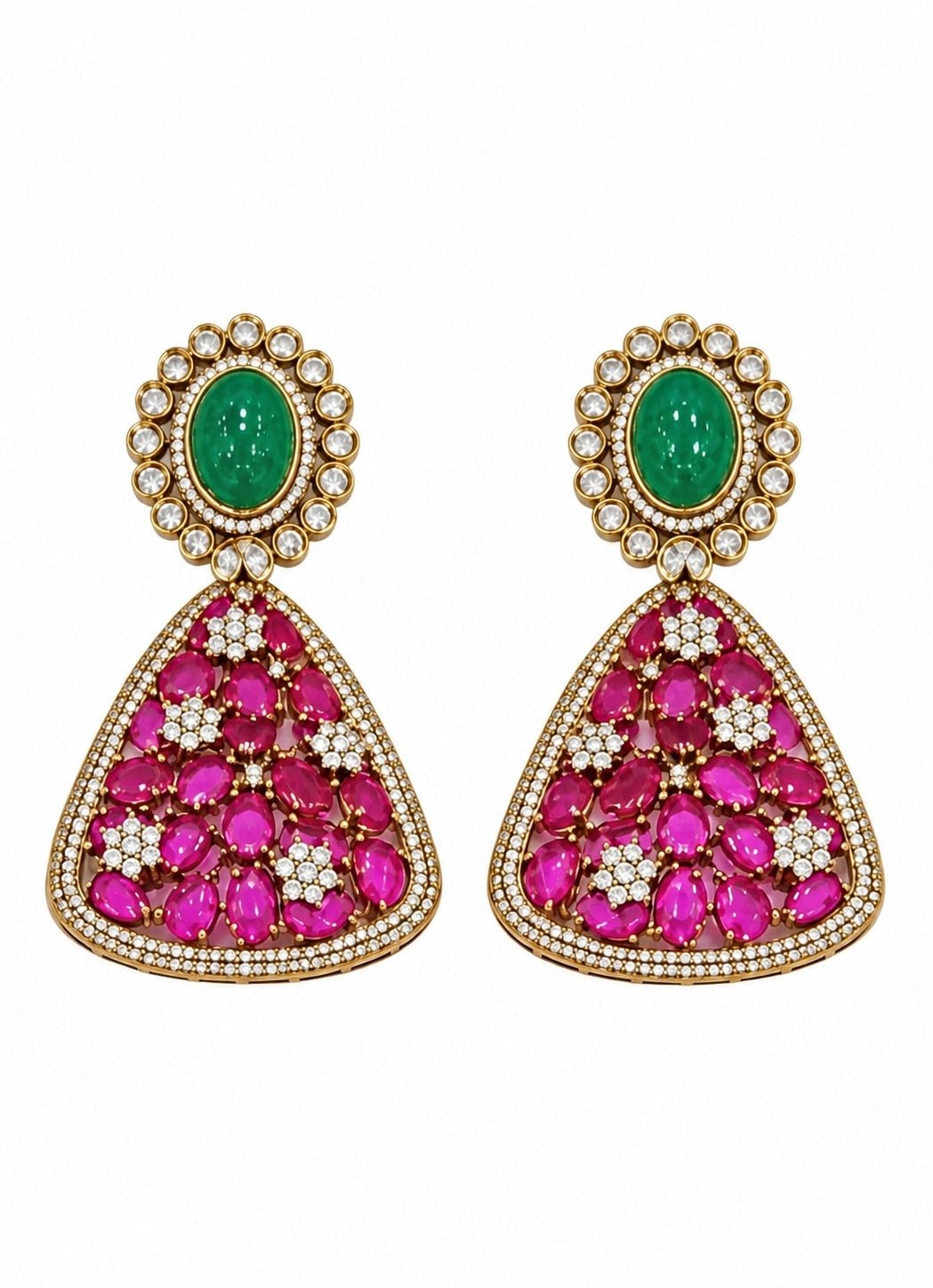 Vivinia By Vidhi Mehra Ruby And Emerald Necklace SetFabilicious Fashion