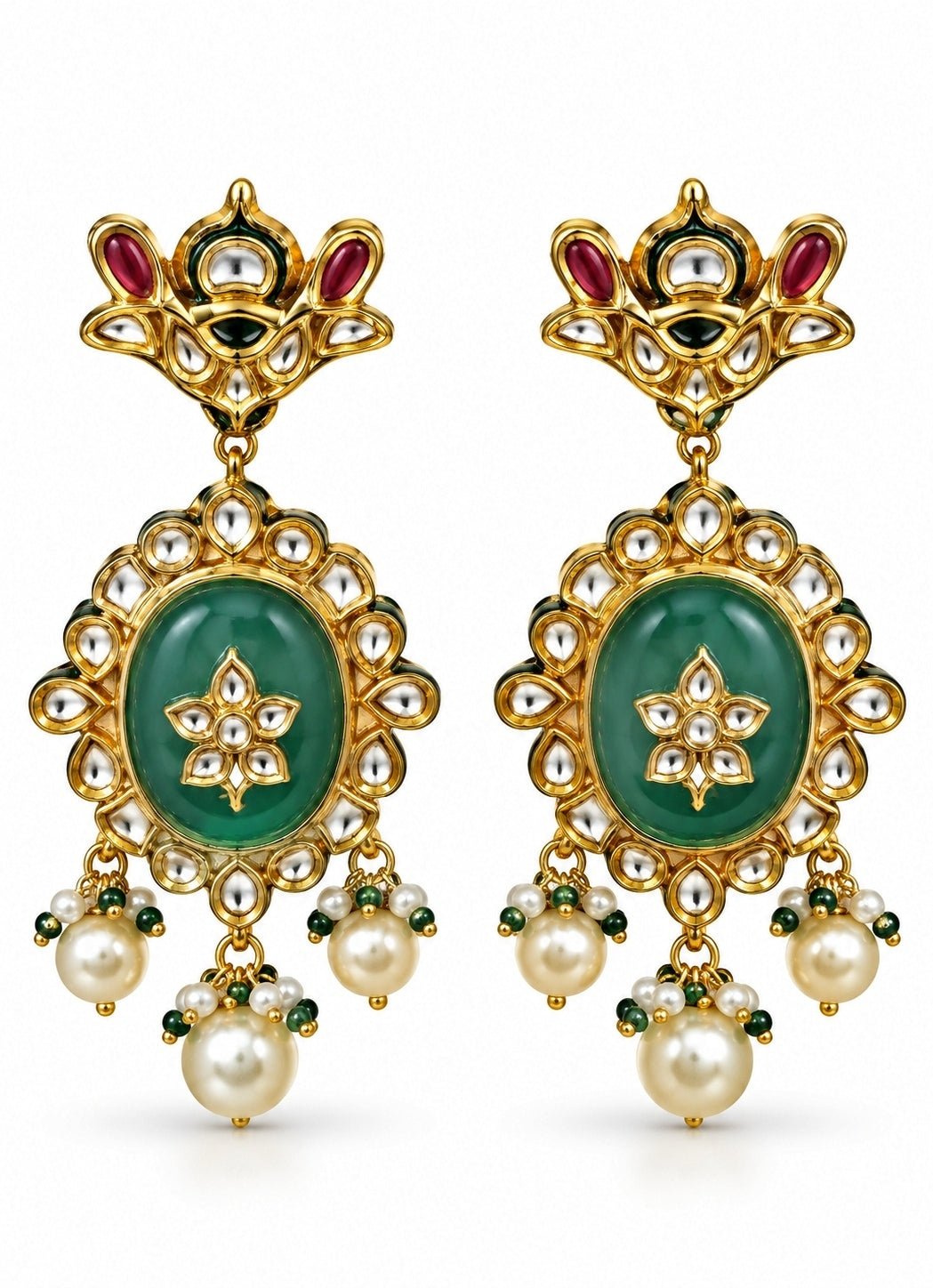 Vivinia By Vidhi Mehra Ruby Beaded Multicolor Kundan Long Necklace SetFabilicious Fashion