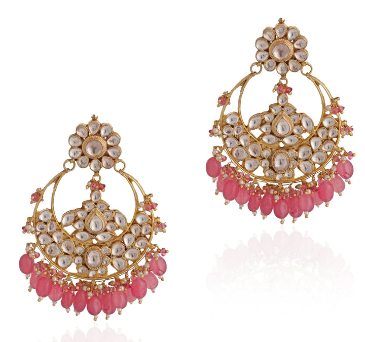 Ruby Chandbali Earrings Riana by Shikha Jindal - Fabilicious Fashion
