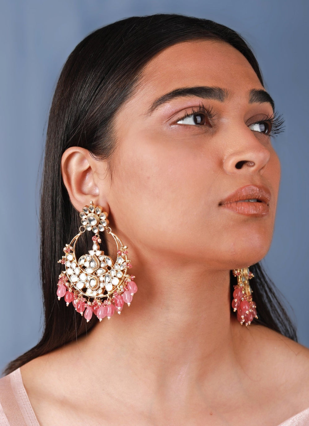Ruby Chandbali Earrings Riana by Shikha Jindal - Fabilicious Fashion