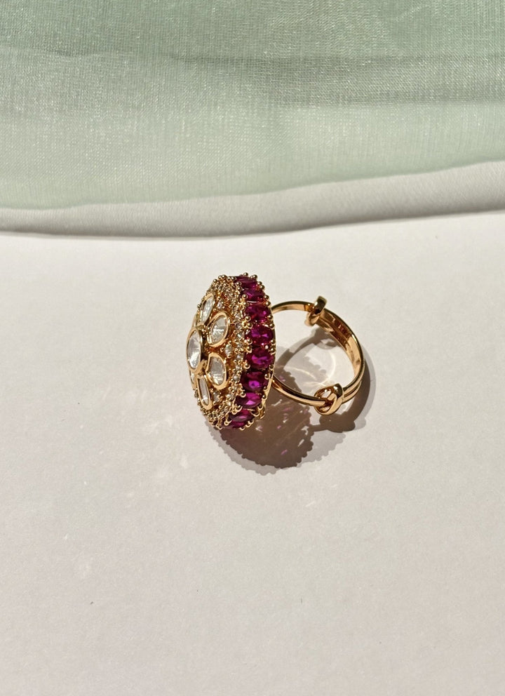 Naymee Ruby Floral Polki RingFabilicious Fashion