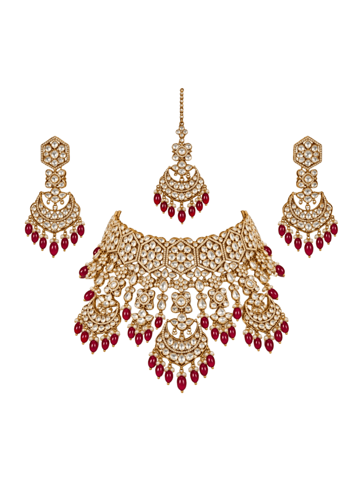 Vivinia By Vidhi Mehra Ruby Kundan Bridal Necklace SetFabilicious Fashion
