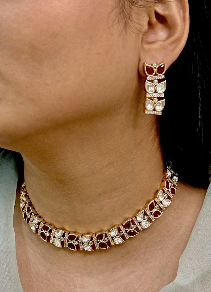 Naymee Ruby Kundan Choker SetFabilicious Fashion