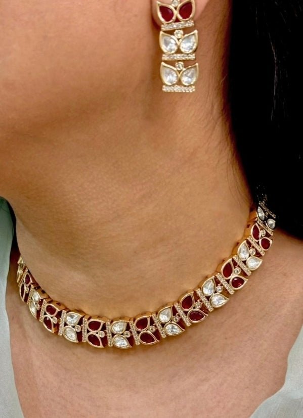 Naymee Ruby Kundan Choker SetFabilicious Fashion