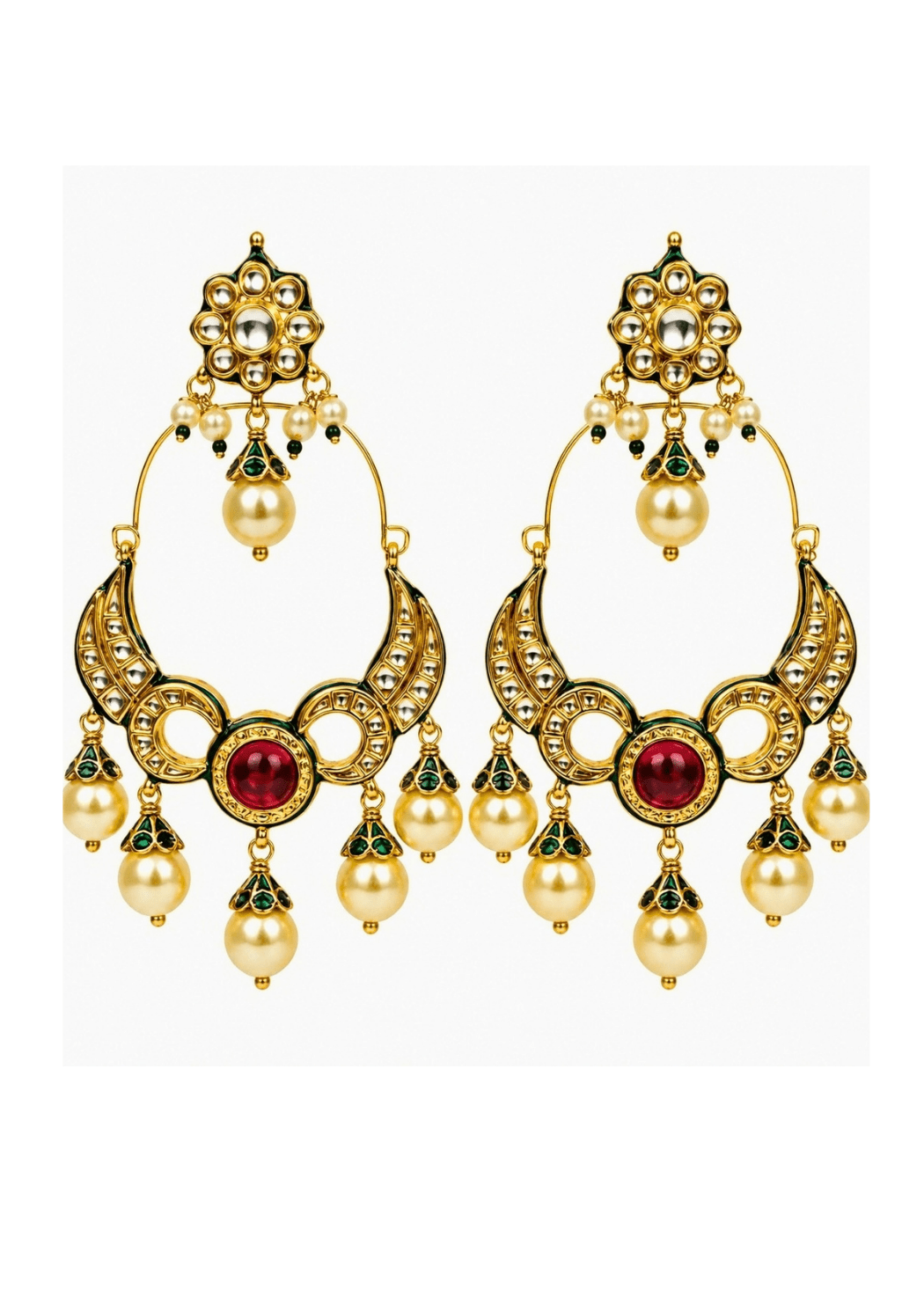 Vivinia By Vidhi Mehra Ruby Kundan Drop EarringsFabilicious Fashion