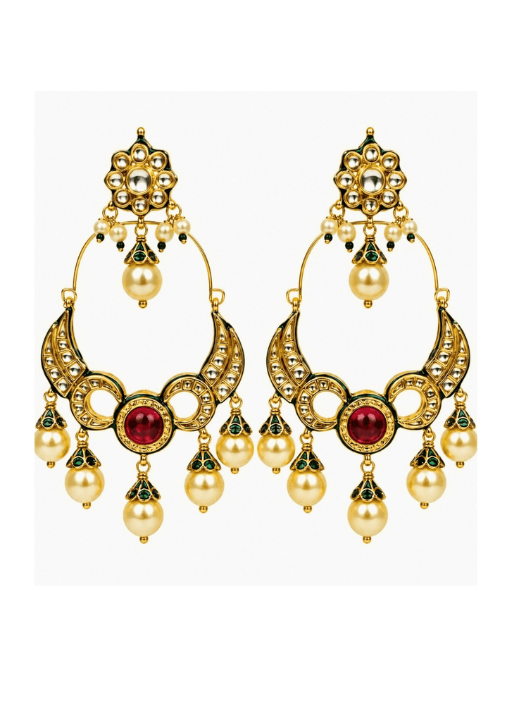 Vivinia By Vidhi Mehra Ruby Kundan Drop EarringsFabilicious Fashion