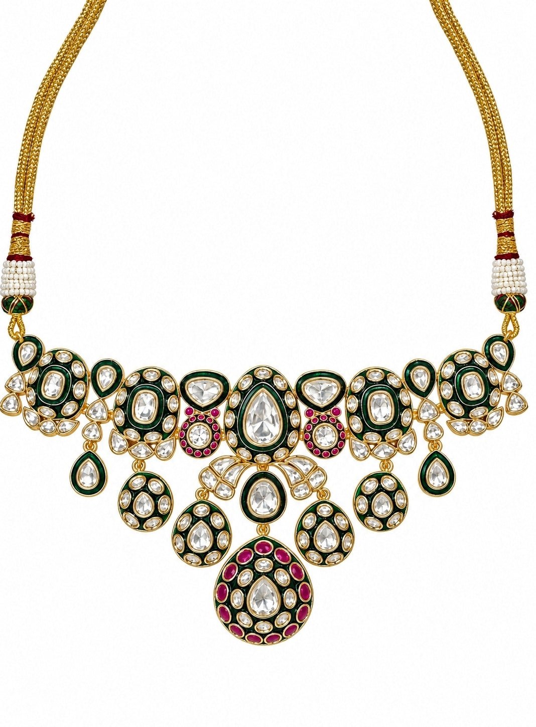 Vivinia By Vidhi Mehra Ruby Moissanite Polki Choker SetFabilicious Fashion