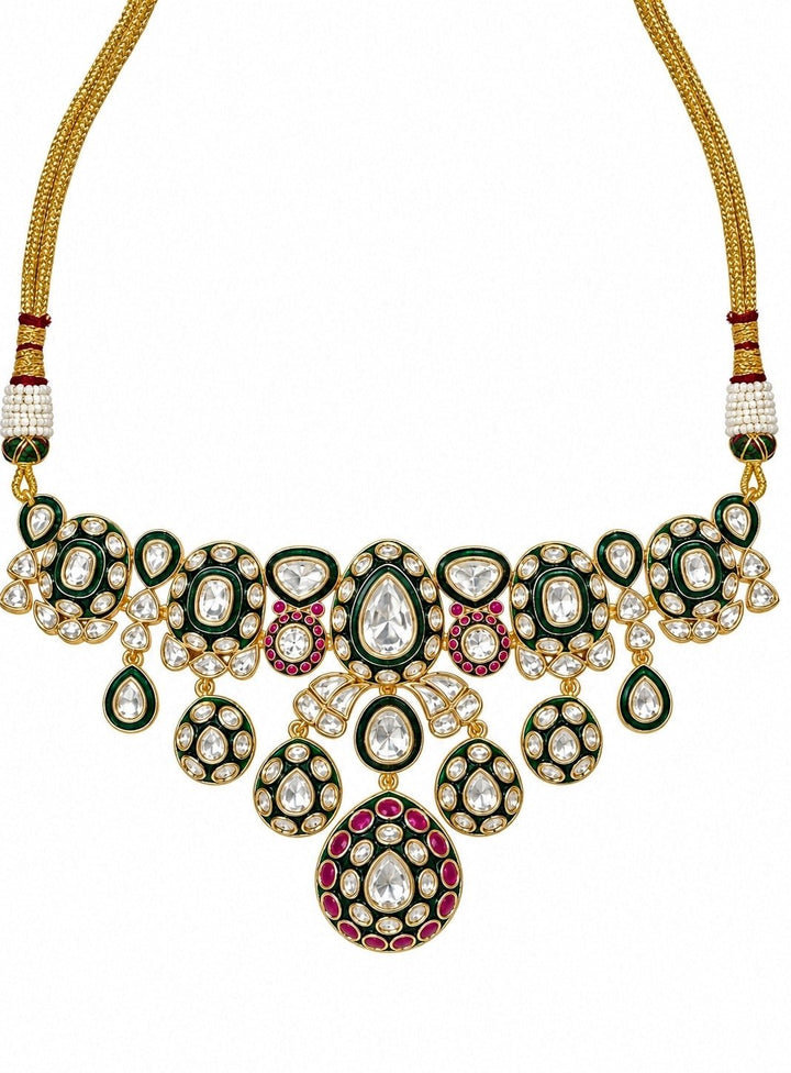 Vivinia By Vidhi Mehra Ruby Moissanite Polki Choker SetFabilicious Fashion