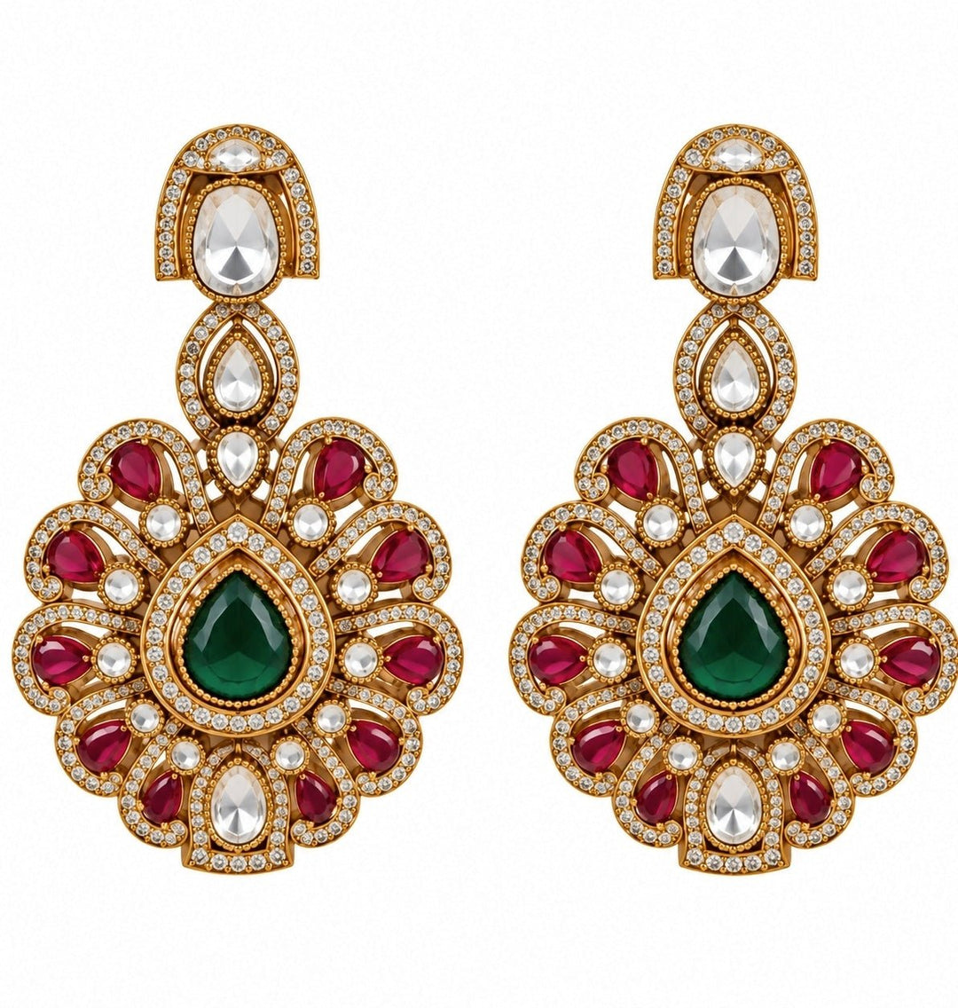 Vivinia By Vidhi Mehra Ruby Moissanite Statement Necklace SetFabilicious Fashion