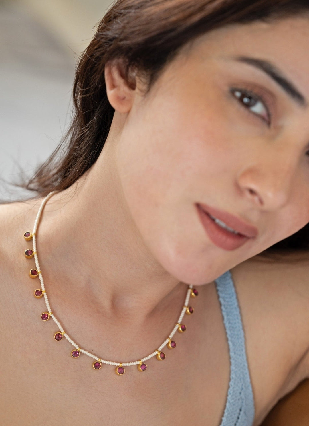 Do Taara Ruby Pink Kundan Pearl NecklaceFabilicious Fashion