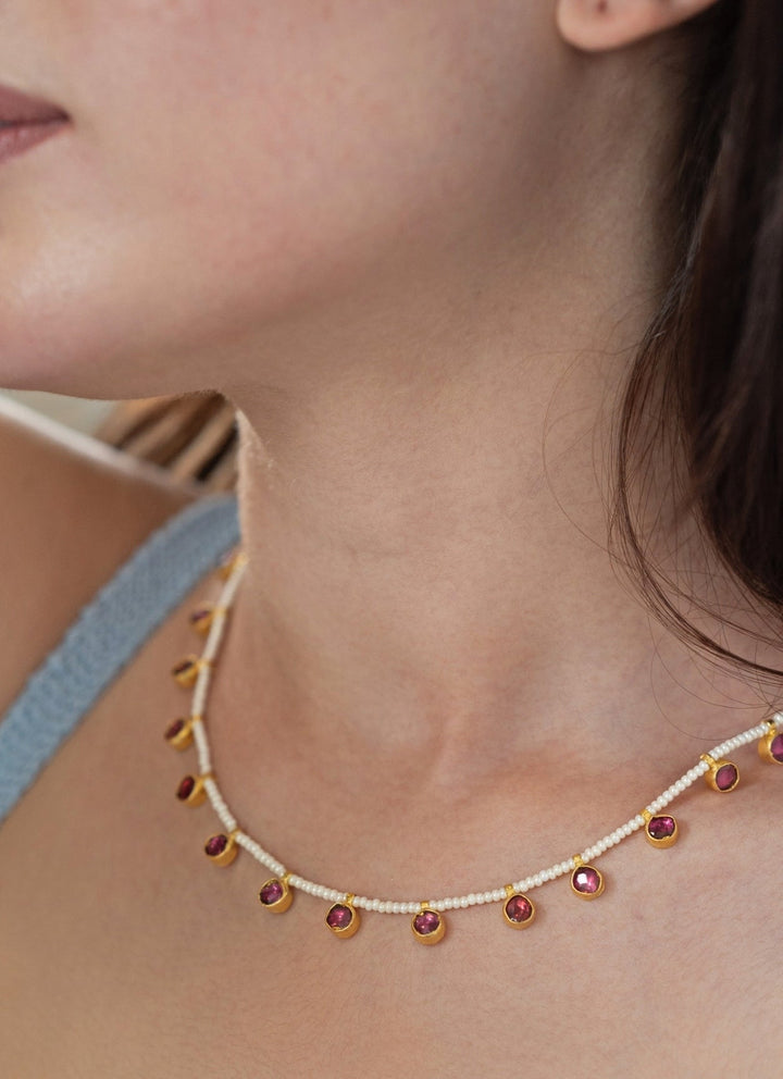 Do Taara Ruby Pink Kundan Pearl NecklaceFabilicious Fashion