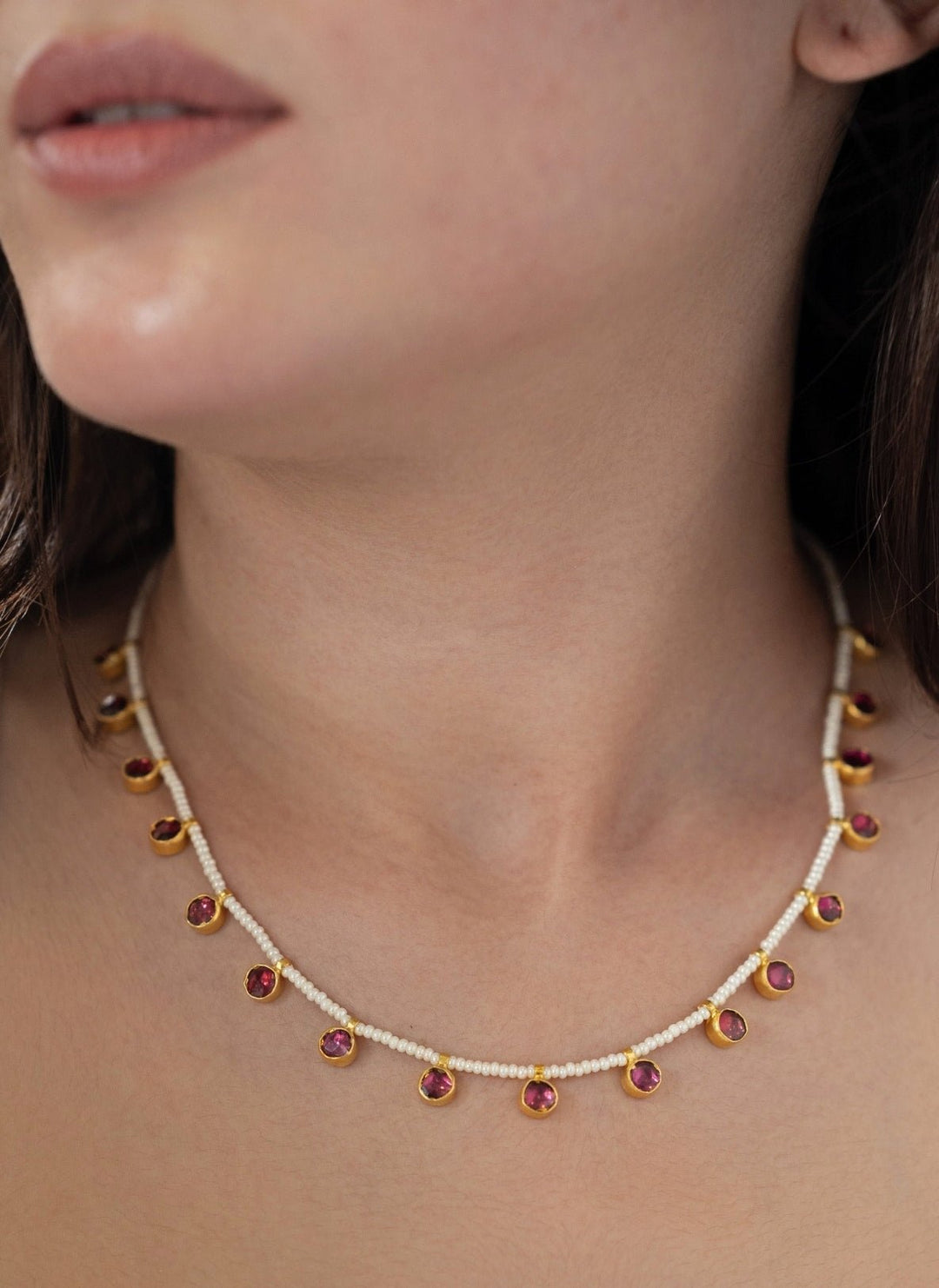 Do Taara Ruby Pink Kundan Pearl NecklaceFabilicious Fashion