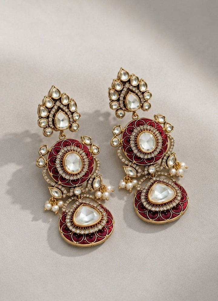 Vivinia by Vidhi Mehra Ruby Red Polki Choker SetFabilicious Fashion