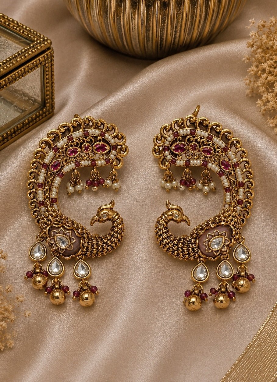 Vivinia By Vidhi Mehra Ruby Red Statement EarringsFabilicious Fashion