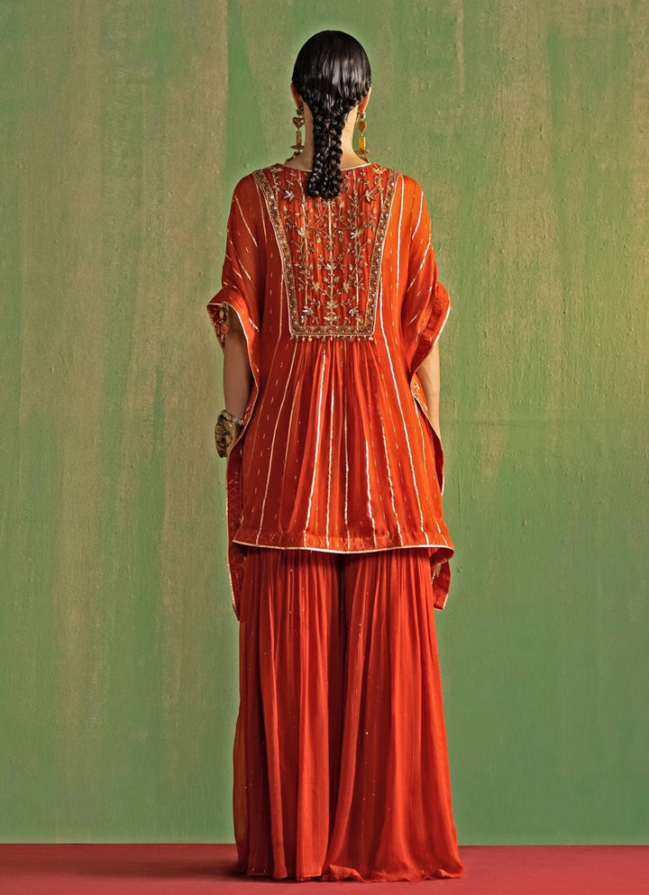Rust Embroidered Kaftan Kurta Set Studio Bagechaa - Fabilicious Fashion
