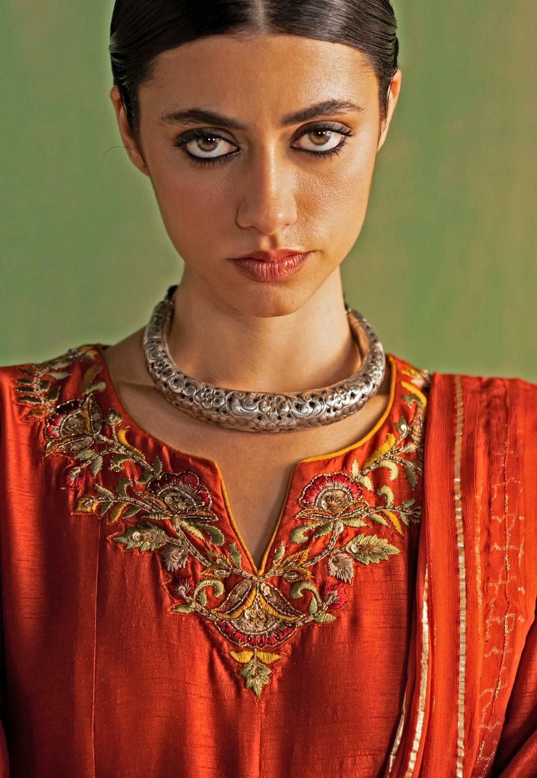 Rust Embroidered Silk Anarkali Set Studio Bagechaa - Fabilicious Fashion