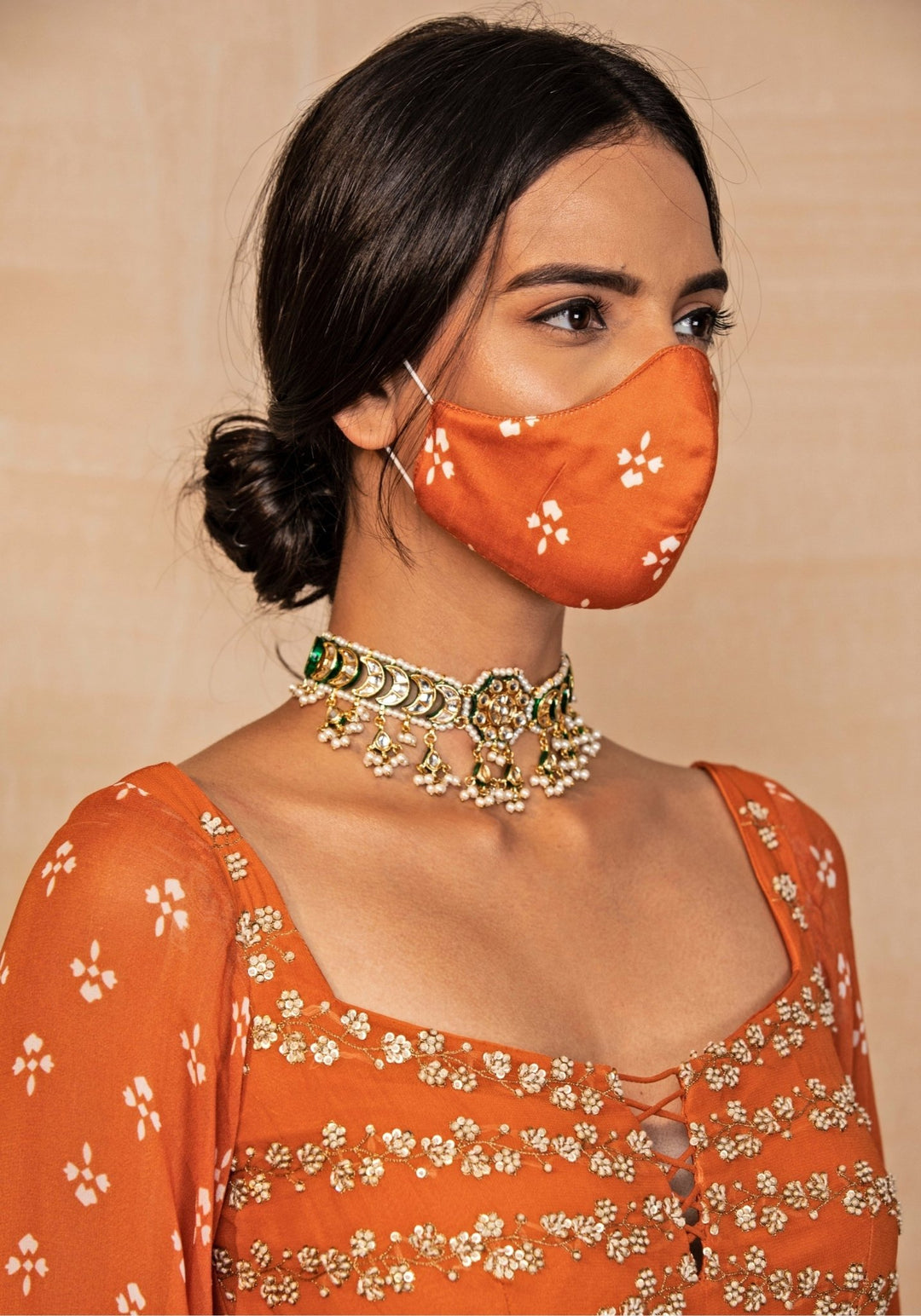 Esha Koul Rust Orange Printed Georgette Kurta Sharara SetFabilicious Fashion