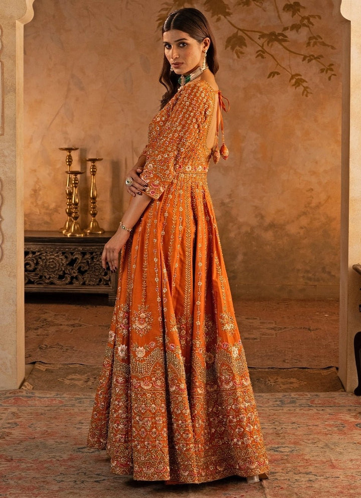 Angad Singh Rust Orange Raw Silk Anarkali SetFabilicious Fashion