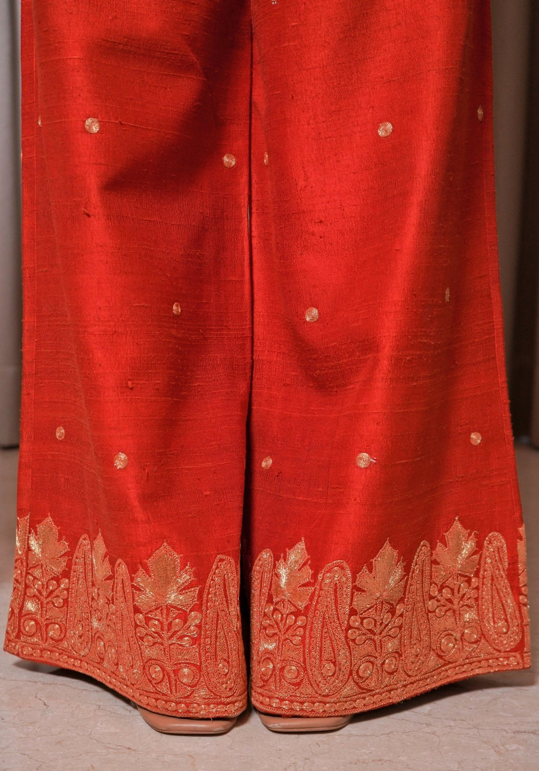 Rust Orange Silk Kurta Pants Set Esha Koul - Fabilicious Fashion