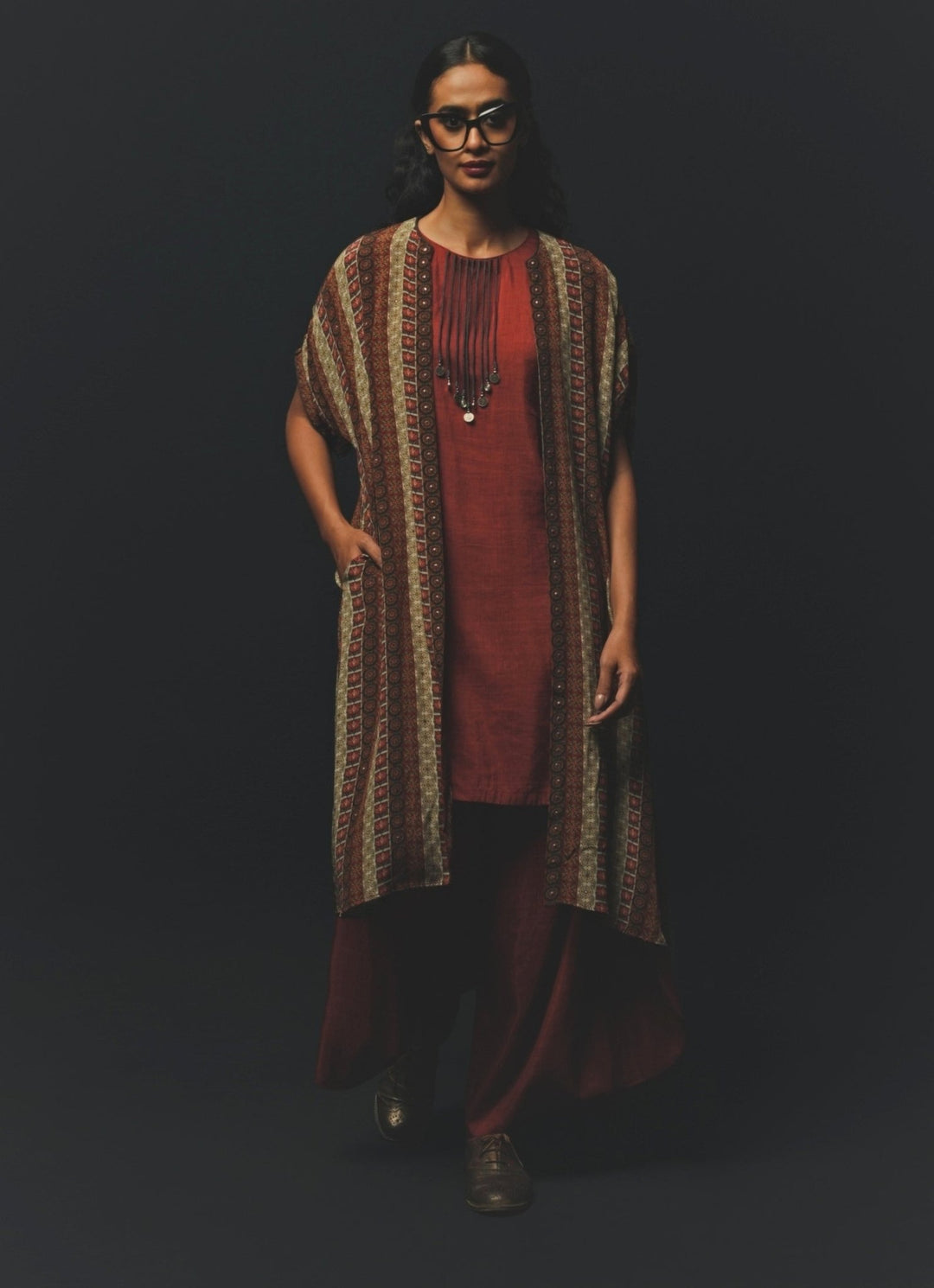 Rust Red Crepe Co - Ord Set Basil Leaf - Fabilicious Fashion