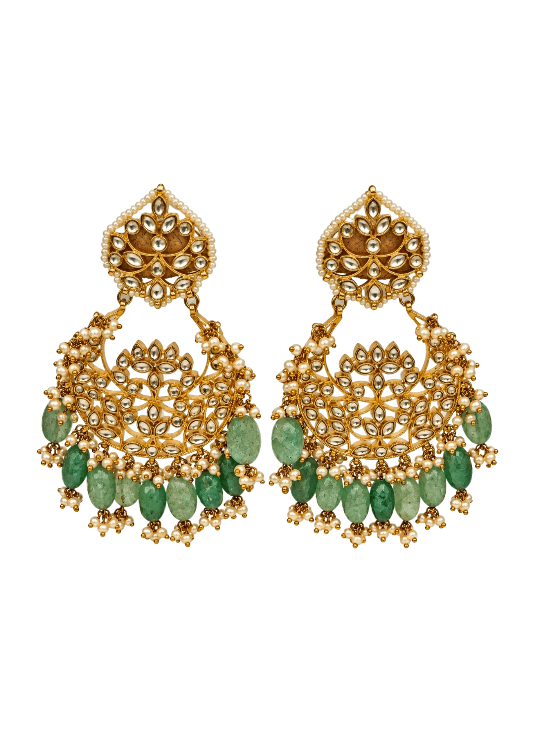 Vivinia By Vidhi Mehra Sage Green Beaded ChandbaliFabilicious Fashion