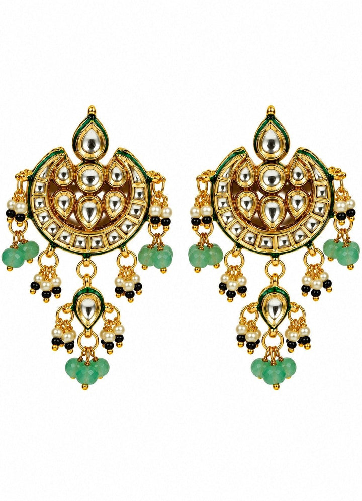 Vivinia By Vidhi Mehra Sage Green Beaded Gold Kundan Choker SetFabilicious Fashion