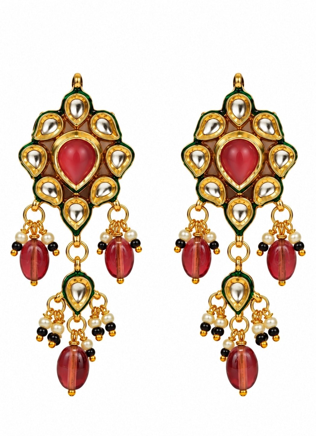Vivinia By Vidhi Mehra Sage Green Beads And Kundan Choker SetFabilicious Fashion