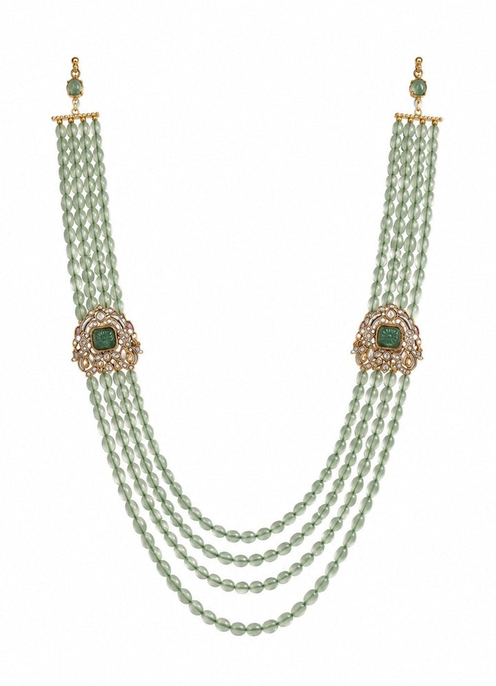 Vivinia By Vidhi Mehra Sage Green Layered Beaded Groom MalaFabilicious Fashion