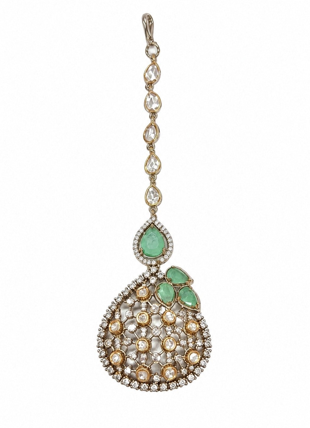 Vivinia By Vidhi Mehra Sage Green Moissanite Polki Necklace SetFabilicious Fashion