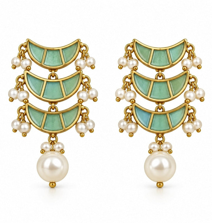 Vivinia By Vidhi Mehra Sage Green Pearl Necklace SetFabilicious Fashion