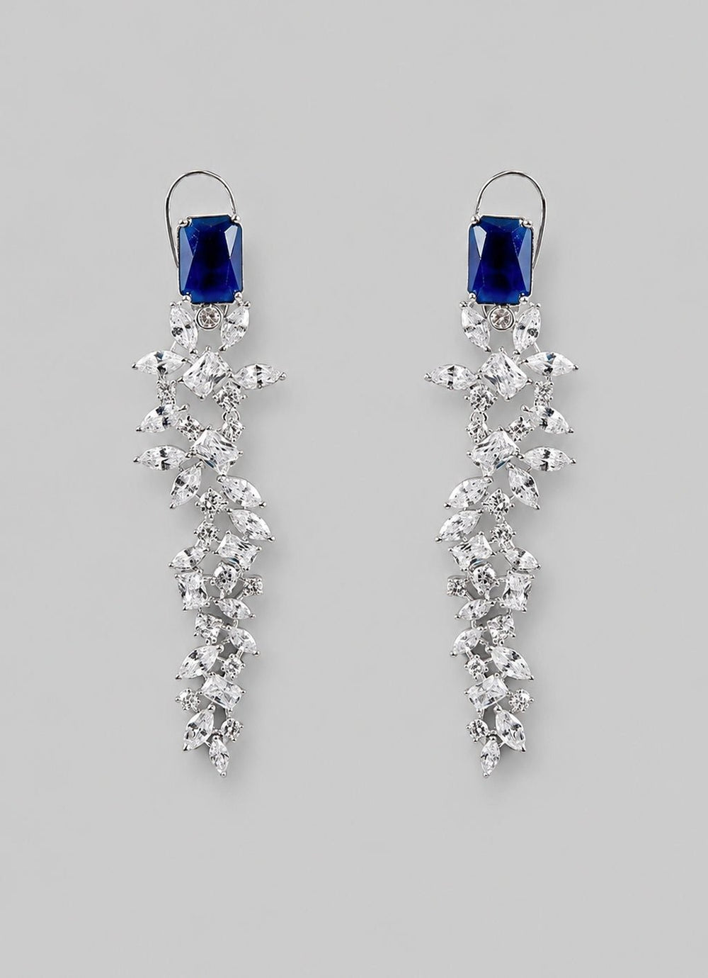 Zevar by Geeta Sapphire And Diamond Dangler EarringsFabilicious Fashion