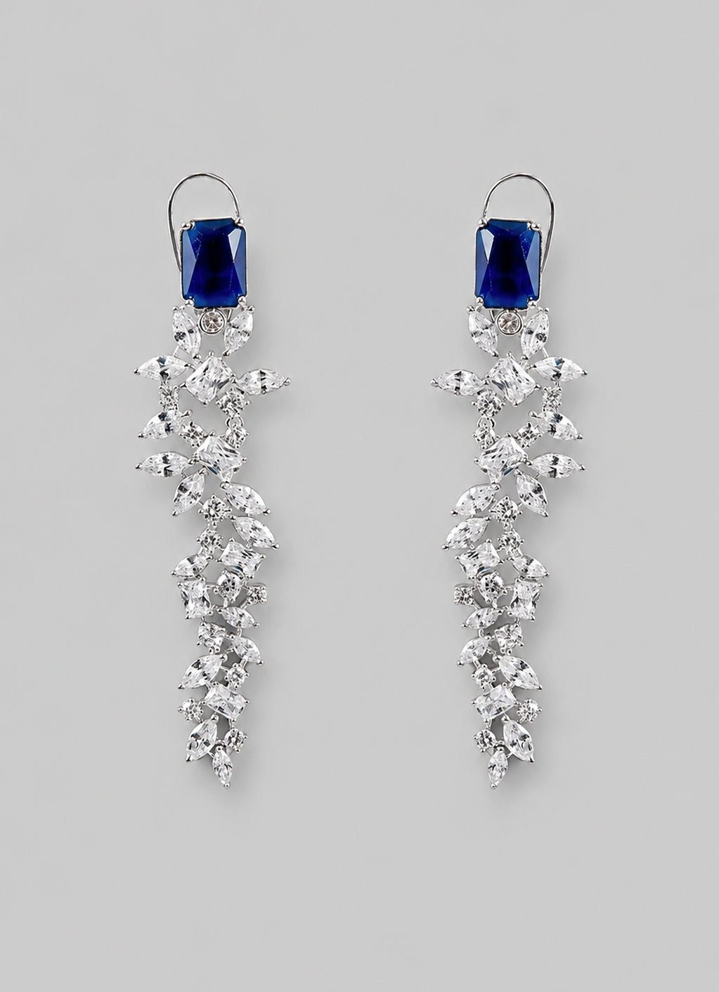 Zevar by Geeta Sapphire And Diamond Dangler EarringsFabilicious Fashion