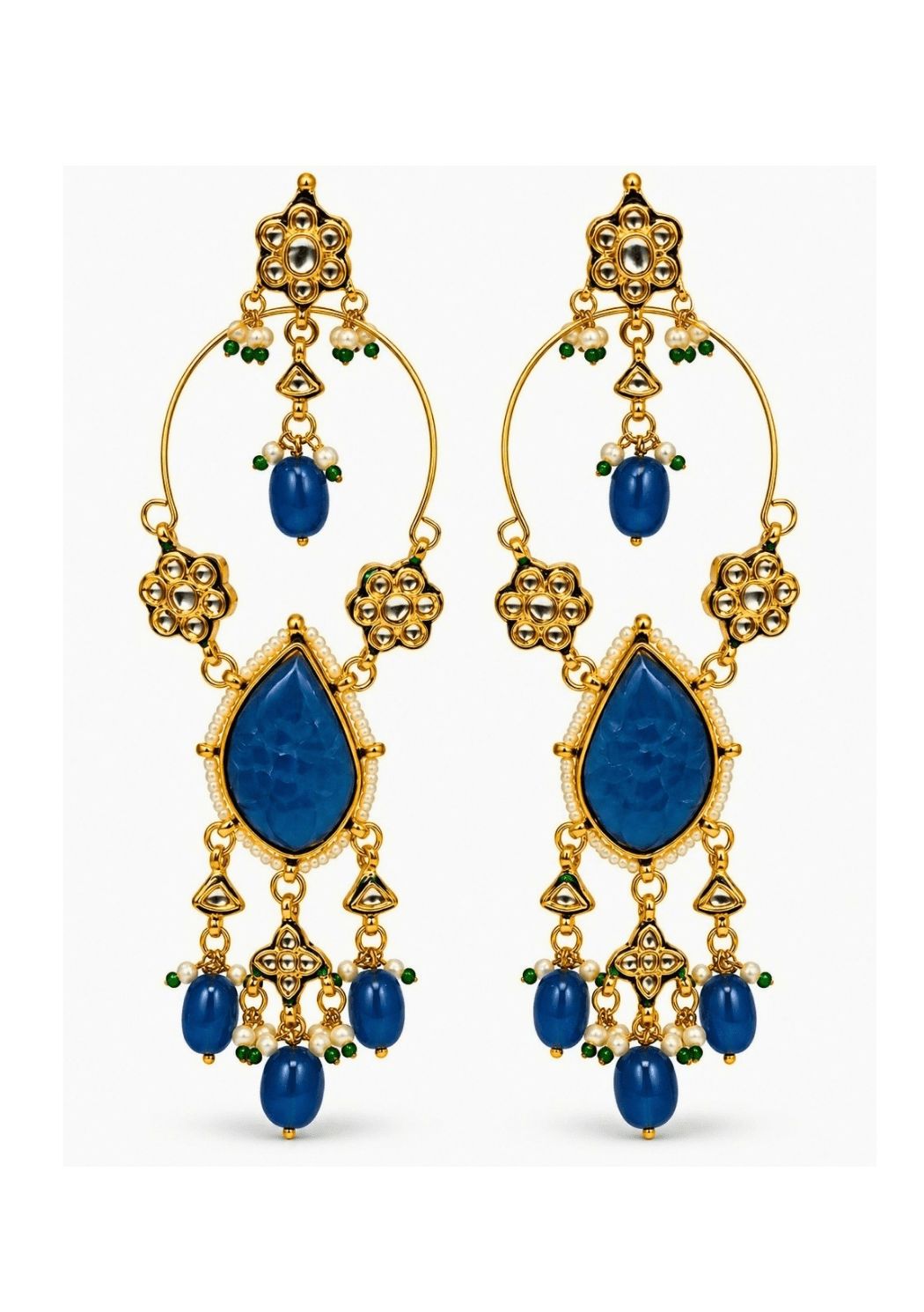 Vivinia By Vidhi Mehra Sapphire Kundan Drop EarringsFabilicious Fashion