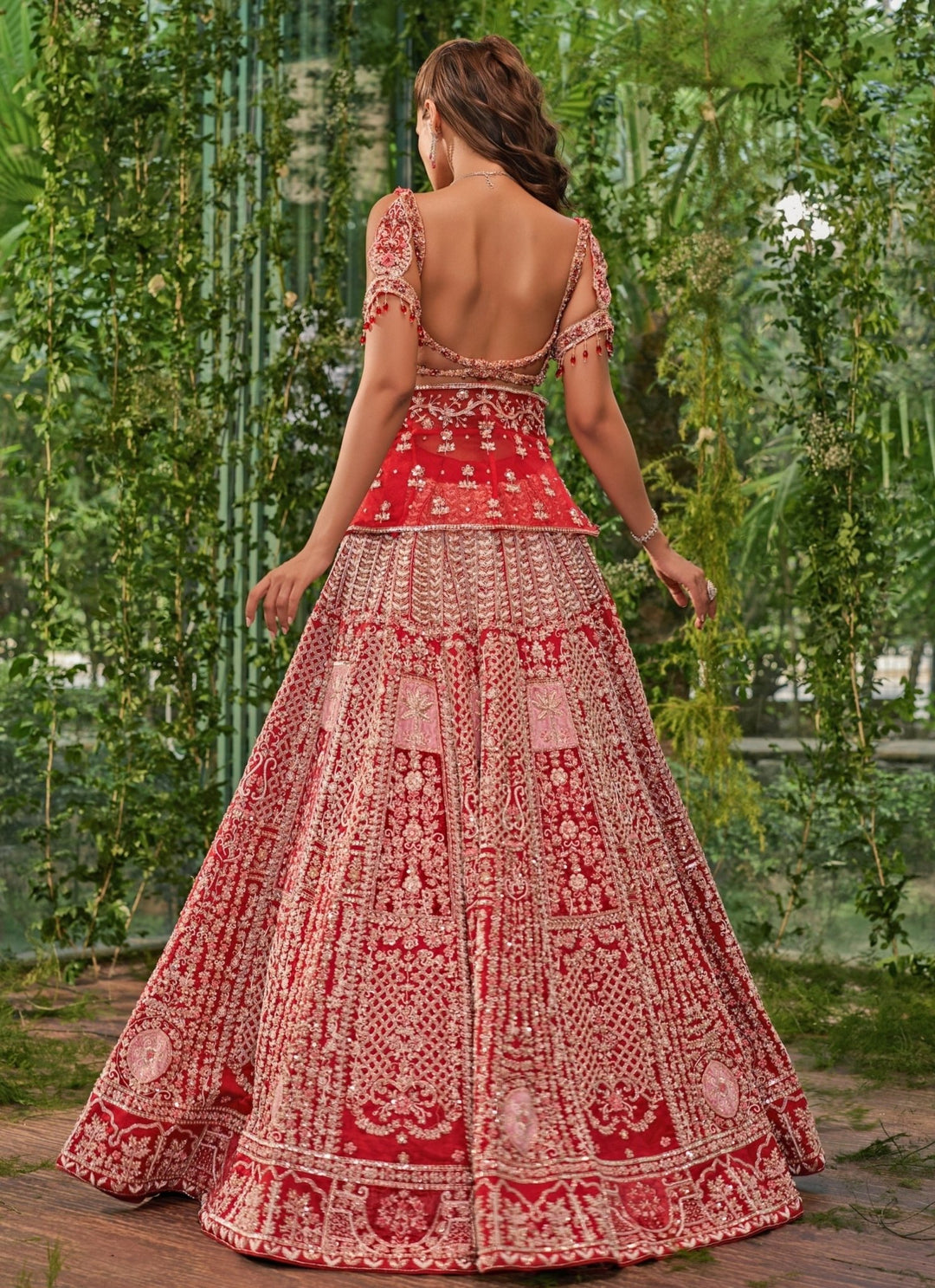 Jigar and Nikita Scarlet Red Silk Bridal Lehenga SetFabilicious Fashion