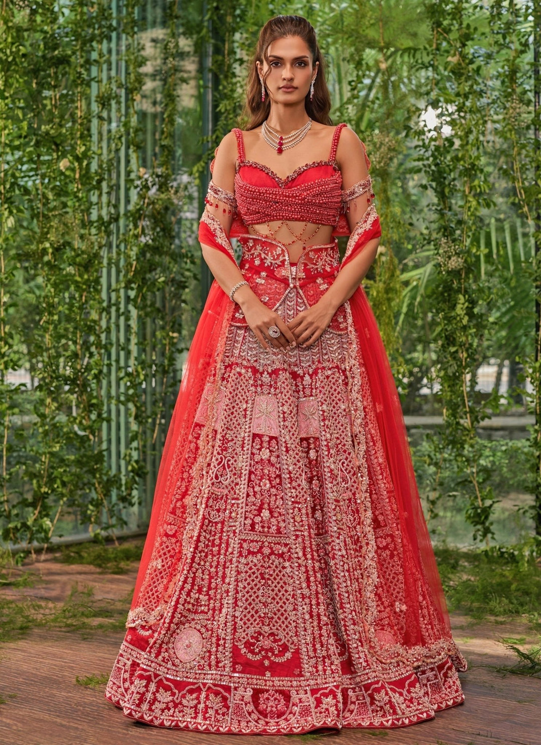 Jigar and Nikita Scarlet Red Silk Bridal Lehenga SetFabilicious Fashion