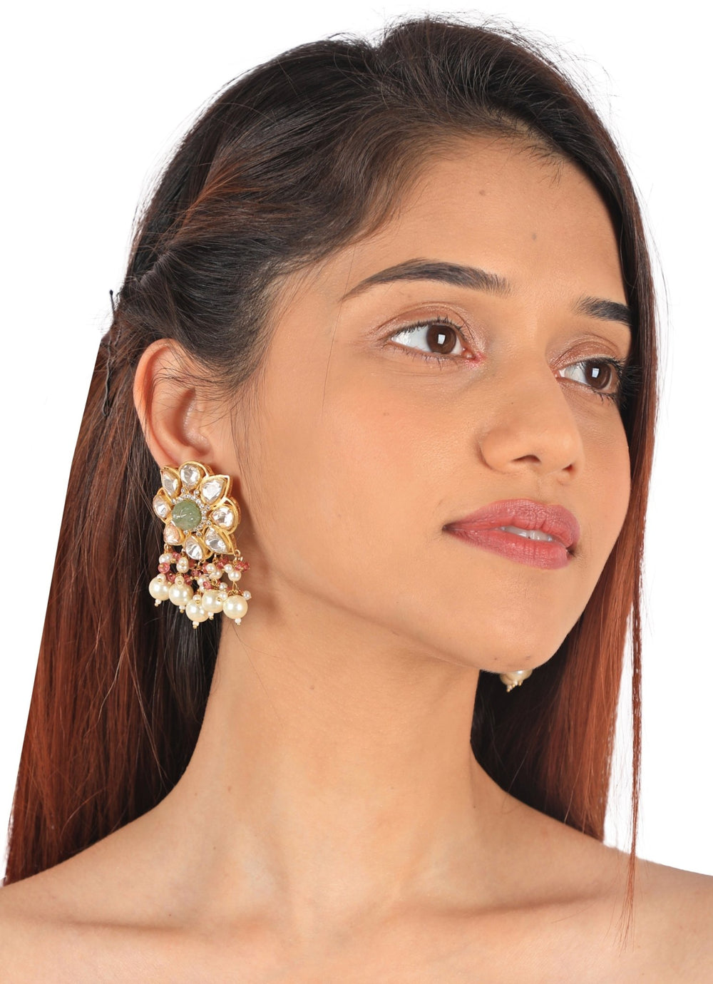 Sea Green and White Stone Choker Set Riana by Shikha Jindal - Fabilicious Fashion